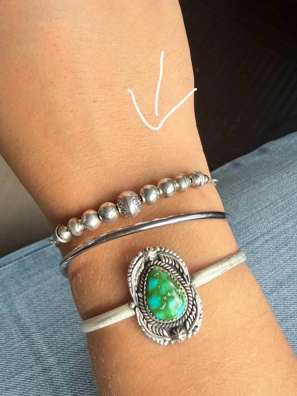 sterling silver navajo pearl bracelet